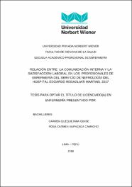 RELACIÓN ENTRE LA COMUNICACIÓN INTERNA Y LA SATISFACCIÓN LABORAL EN LOS