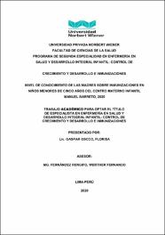 Nivel De Conocimiento De Las Madres Sobre Inmunizaciones En Niños ...